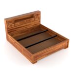 Kunjal Furniture Solid Sheesham Wood - Flyding Diamond Carved | Natural | Queen - Image 5