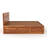 Kunjal Furniture Solid Sheesham Wood Bed - Flyding Minimilist | Natural | King - Image 4