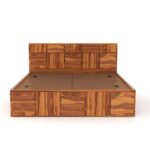 Kunjal Furniture Solid Sheesham Wood Bed - Flyding Minimilist | Natural | King - Image 5