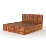 Kunjal Furniture Solid Sheesham Wood Bed - Flyding Minimilist | Natural | King - Image 6