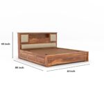 Kunjal Furniture Solid Sheesham Wood Bed - Flyding Maharaja | Natural | Queen - Image 2