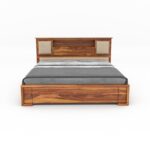 Kunjal Furniture Solid Sheesham Wood Bed - Flyding Maharaja | Natural | Queen - Image 5