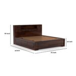 Kunjal Furniture Solid Sheesham Wood - Flyding Diamond Carved | Walnut | King - Image 2