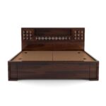 Kunjal Furniture Solid Sheesham Wood - Flyding Diamond Carved | Walnut | King - Image 5
