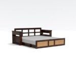 Kunjal Furniture Solid Sheesham Wood Sofa Cum Bed with - Walnut | Modern - Image 4