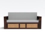 Kunjal Furniture Solid Sheesham Wood Sofa Cum Bed with - Walnut | Modern - Image 6