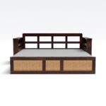 Kunjal Furniture Solid Sheesham Wood Sofa Cum Bed with - Walnut | Modern - Image 5