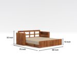 Kunjal Furniture Solid Sheesham Wood Sofa Cum Bed with - Natural | American - Image 2