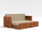 Kunjal Furniture Solid Sheesham Wood Sofa Cum Bed with - Natural | American - Image 4