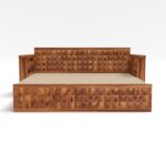 Kunjal Furniture Solid Sheesham Wood Sofa Cum Bed with - Natural | Diamond - Image 5