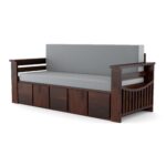 Kunjal Furniture Solid Sheesham Wood Sofa Cum Bed with - Walnut | Contemporary - Image 5