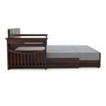 Kunjal Furniture Solid Sheesham Wood Sofa Cum Bed with - Walnut | Contemporary - Image 6