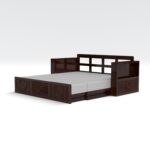 Kunjal Furniture Solid Sheesham Wood Sofa Cum Bed with - Walnut | Europian - Image 6